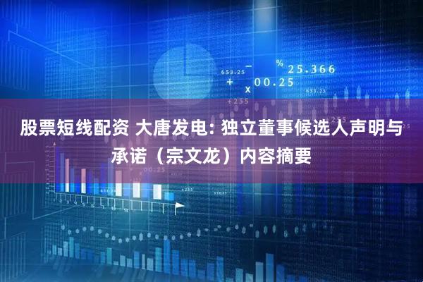 股票短线配资 大唐发电: 独立董事候选人声明与承诺（宗文龙）内容摘要